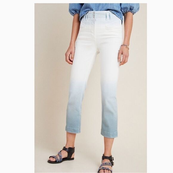 Anthropologie High-Rise Dip-Dyed Slim Jeans - Picture 1 of 6